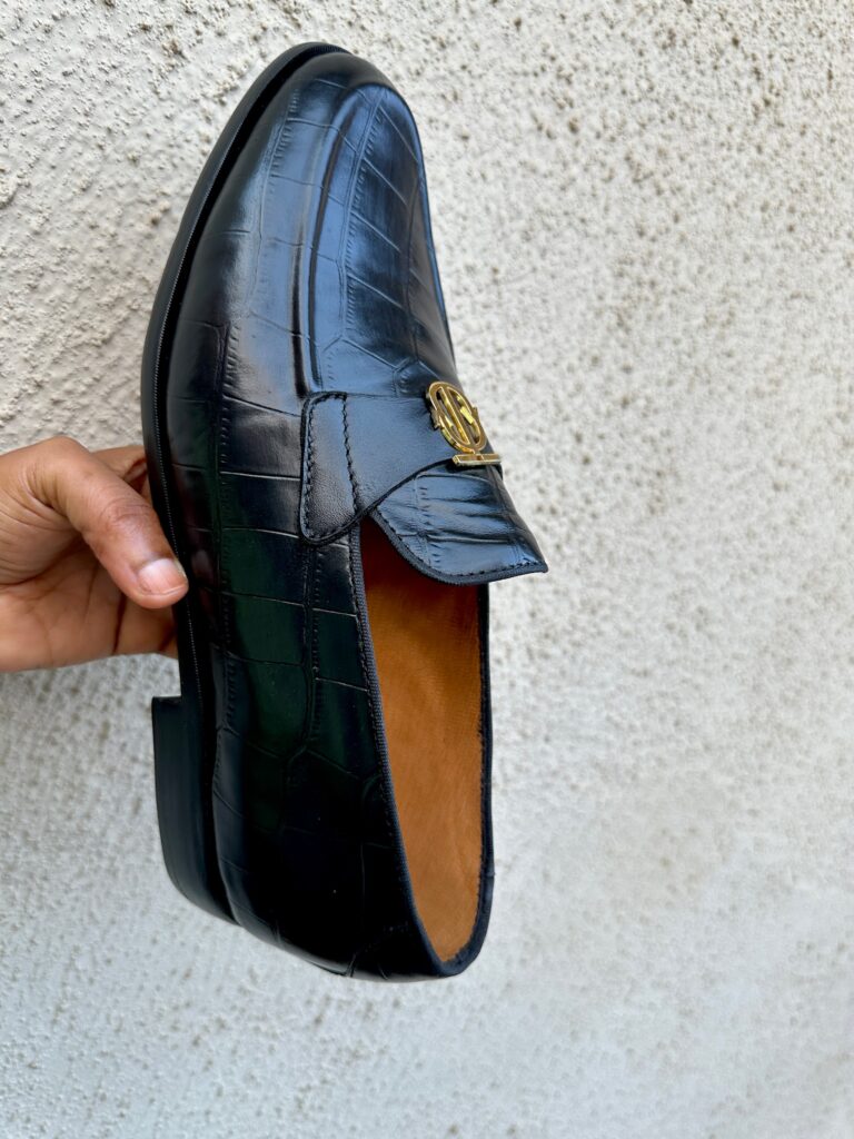 OPHIDIAN EFFECT LEATHER LOAFER 1.0